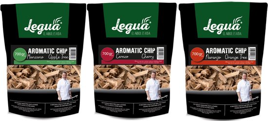 Legua Rooksnippers Trio – Appel, kersen & Sinaasappel | Duurzaam Rookhout | 3 x 700gram