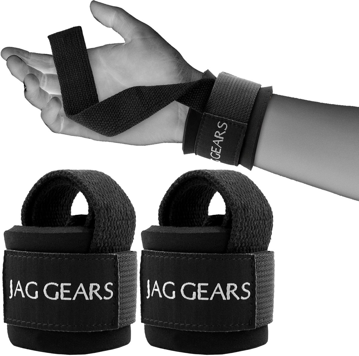 Jag Powerlifting Straps, Verstelbare Gewichthefriemen voor Gym Training