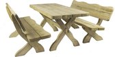 MaximaVida houten tuinset Provence 170 cm met 1 tafel en 2 banken