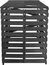 Lendo Online Containerombouw van geïmpregneerd vurenhout - 1x Kliko - 71x80x118cm (BxDxH)- Ombouw voor kliko's - Kliko ombouw - Containerberging - Grijs - Weersbestendig