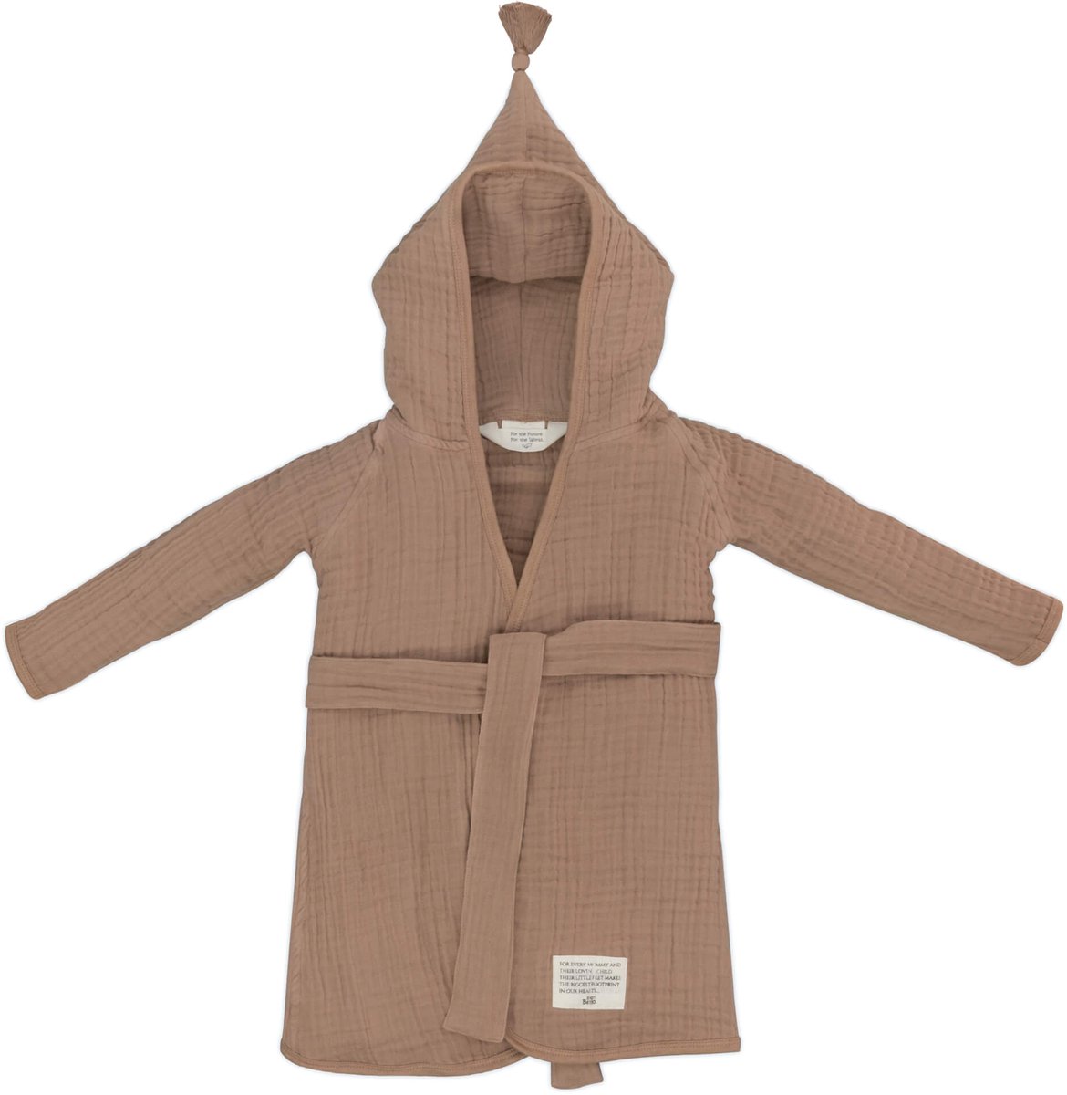 Baby Bello - Kinderbadjas 92-98 - Burro/Bruin - Hydrofiel met capuchon