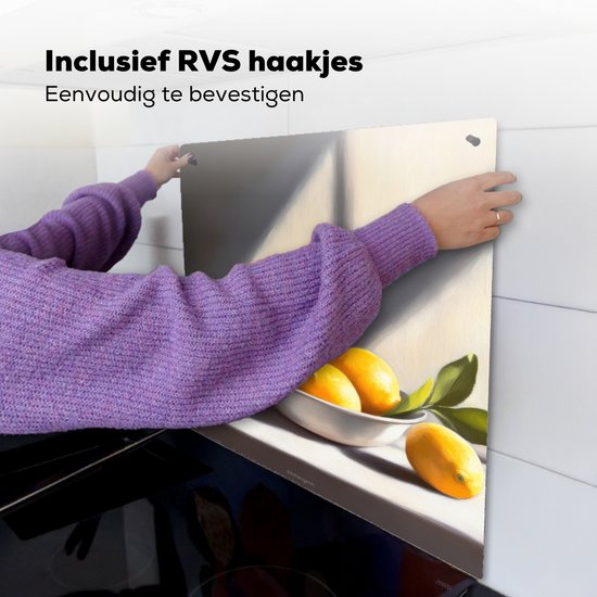 KitchenYeah® Protection plaque induction 60x55 cm - Citrons - Nature morte - Jaune - Protege plaque de cuisson - Couvre plaque induction - Protecteur d'induction - Cuisine