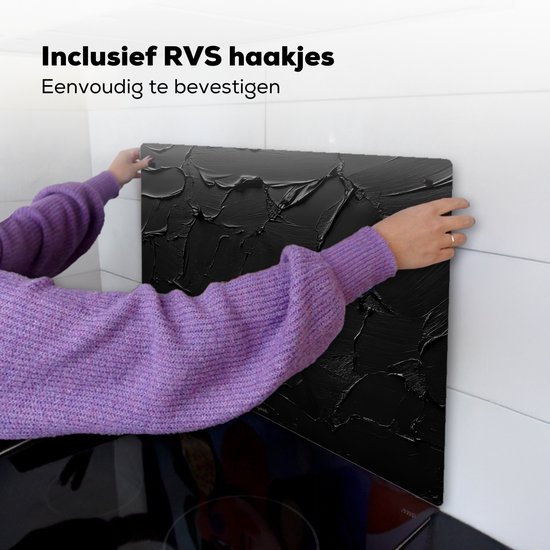 KitchenYeah® Protection plaque induction 70x55 cm - Noir - Peinture - Protege plaque de cuisson - Couvre plaque induction - Protecteur d'induction - Cuisine