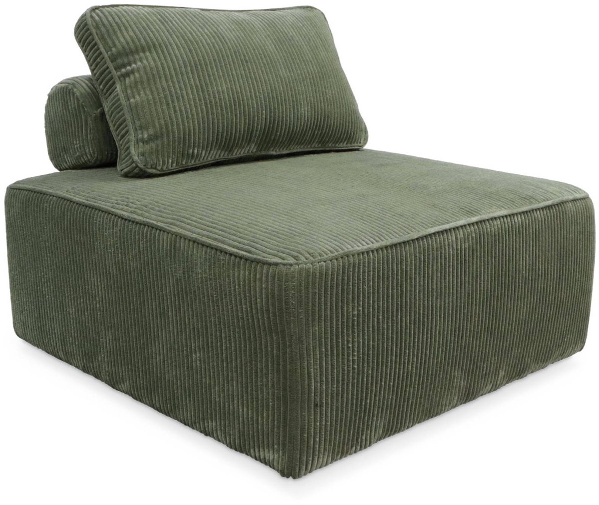 sweeek Fauteuil corduroy 1 zitplaats l 90 x b 90 x h 78cm - lao Groen