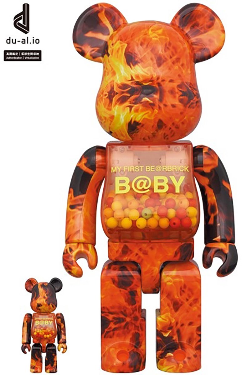 400% & 100% Bearbrick set - My First Bearbrick Baby (Flame)