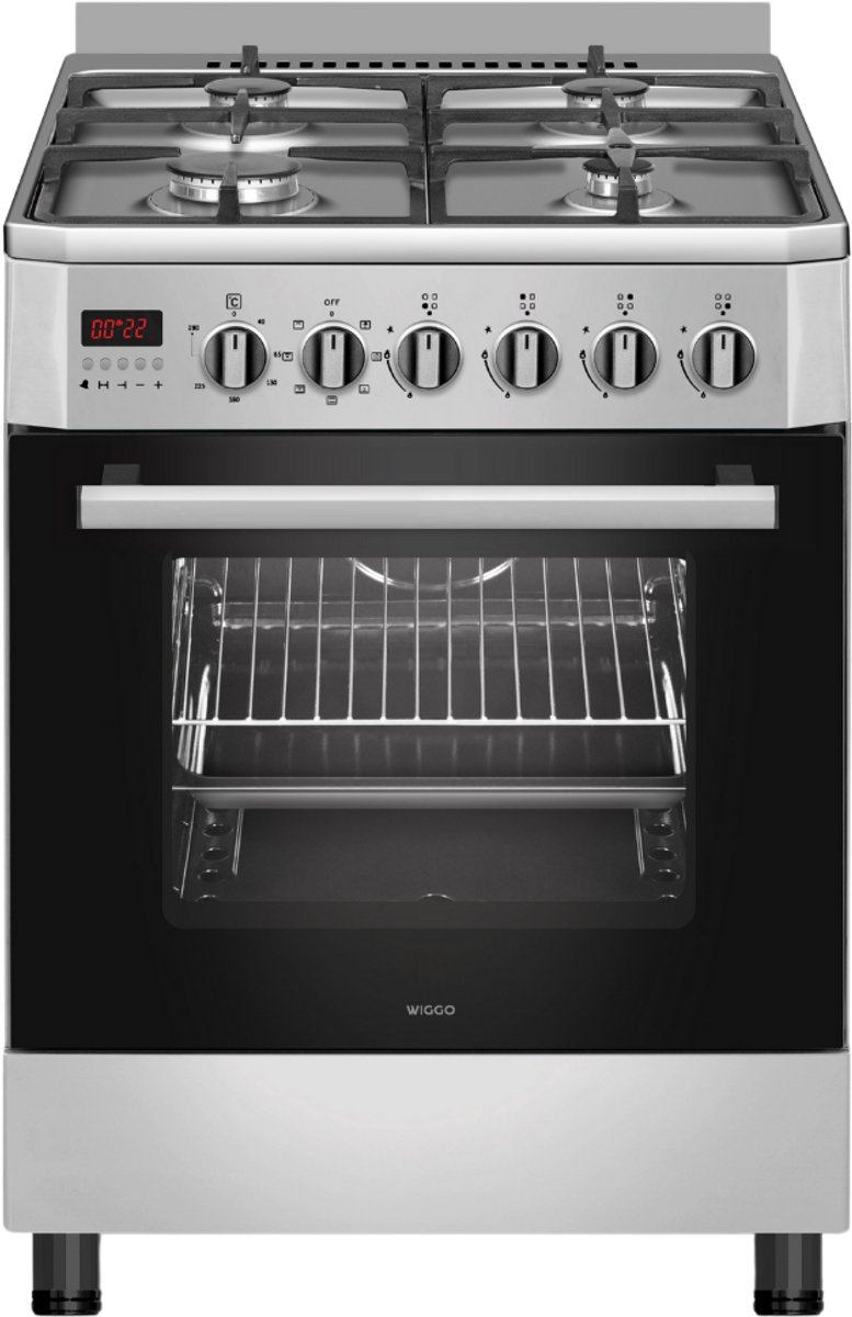 Wiggo WO-E609R(XX) - Serie 9 - 60 cm - Gasfornuis - Rvs