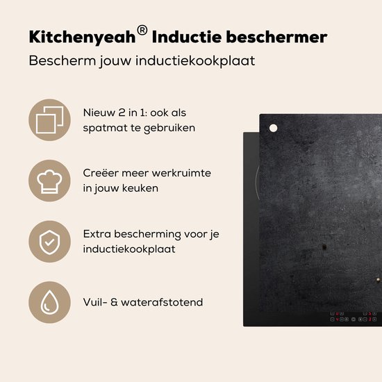 KitchenYeah® Protection plaque induction 91.6x52.7 cm - Herbes - Épices - Béton - Citron - Protege plaque de cuisson - Couvre plaque induction - Protecteur d'induction - Cuisine