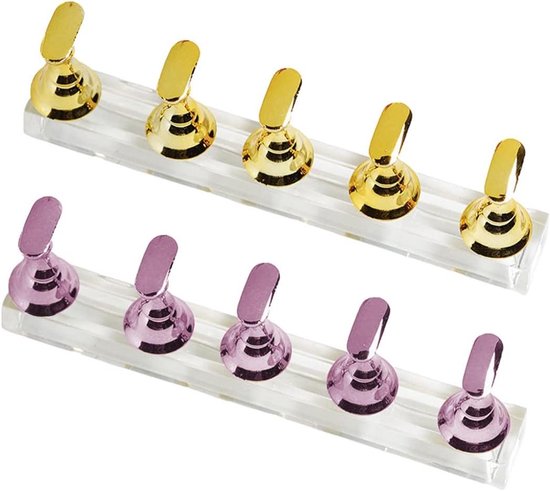 2 Sets Acryl-Nagel-Übungsständer Mit Magnetischen Haltern + 90 Stück Wiederverwendbarer Klebeknete