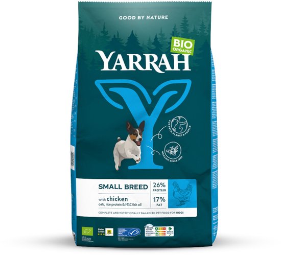 4x Yarrah Bio Hondenvoer Adult Small Breed Kip 2 kg