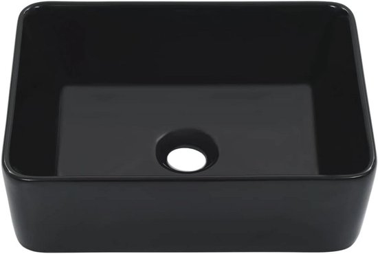 ML-Design hoekwastafel keramiek zwart, 46x33x13 cm, hoekig incl. afvoerset ML-Design hoekwastafel keramiek zwart, 46x33x13 cm, hoekig incl. afvoerset