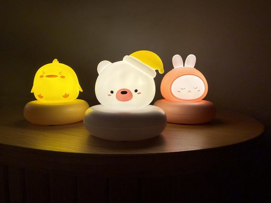 Honeybears – Oplaadbaar nachtlampje – Nachtlampje baby - Dimbaar Bedlampje - Draadloos kinder nacht lampje - Touch to dim - Beertje van Honeybears — afbeelding 2