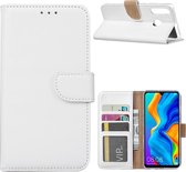 Ntech Huawei P30 Lite / P30 Lite New Edition  portemonnee hoesje / book case - Wit