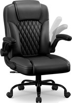 Elekiatech Ergonomische Bureaustoel-Bureaustoel-met 90°-120°Rugleuning Bureaustoelen voor Volwassenen-Inklapbare Armleuningen-Office Chair-Gaming Stoel-150kg - Zwart