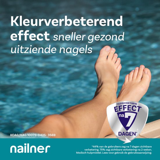 Nailner Kalknagelkwastje Multi-Action 5 ml met kleurverbeterend effect - Kalknagelbehandeling voor Kalk en Schimmelnagel, Medische hulpmiddelen om Kalknagels te behandelen en voorkomen, effect binnen 1 week, zonder te vijlen, voor dagelijks gebruik