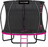 THUNDER® Trampoline | ULTRA 8FT PINK | Ø244cm | Ronde Trampoline voor Kinderen en Volwassenen | Max. 150 kg | Complete Set | Stevig Frame - Met trapje |