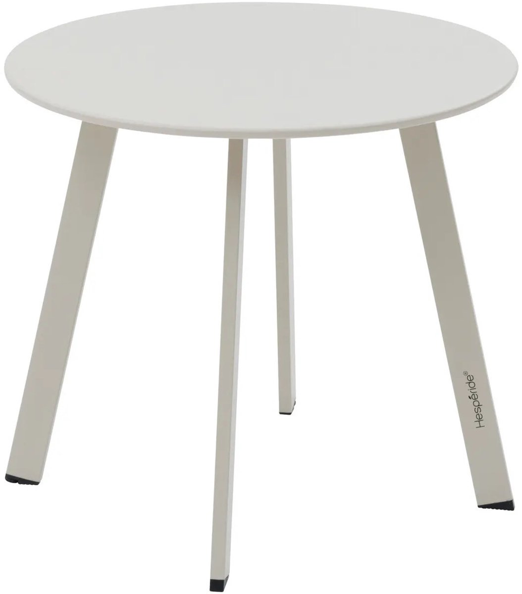 Hesperide Bijzettafel - Buiten - Tafel - 50x45cm - Rond - Salontafel - Staal - Buitentafel - Tuintafel - Grijsbeige - SAONA