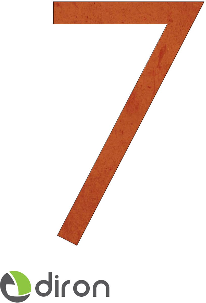 Huisnummer - Cortenstaal - 15 cm. - Nr.7 - CeGo -Diron