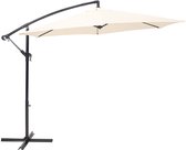 Bol.com Brixy Zweefparasol - 300CM - Incl. Kruisvoet - Waterdicht - Verstelbare Hoogte - Creme aanbieding