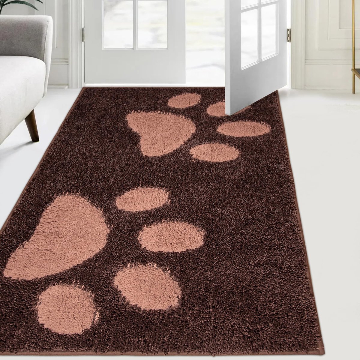 Ibenzoa Absorberende Antislip Deurmat voor Binnengebruik met Waterdichte Eigenschappen voor Huisdieren en Entree Bruin