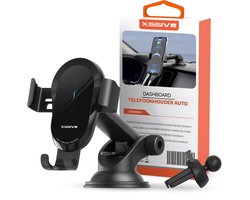 Xssive Telefoonhouder Auto - Dashboard, Voorruit en Ventilatie - GSM Houder Auto - Zuignap en Ventilatierooster Klem - Autohouder 15W Draadloze Oplader - Automatisch Gravity Klem - Autohouder Draadloos lader