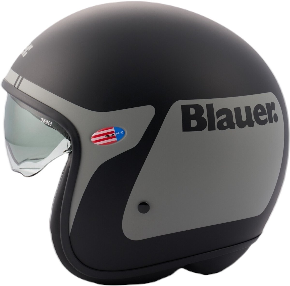 Blauer Pilot GO Mat Zwart Titanium Jethelm - Helm