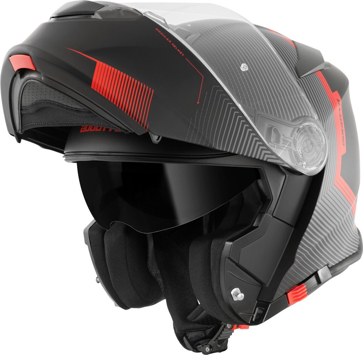 Bogotto H271 Wayke Mat Zwart Oranje Systeemhelm - Maat S - Helm