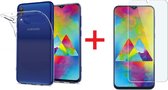 Ntech Hoesje Geschikt Voor Samsung Galaxy M20 Anti Shock Hoesje + Glazen Screenprotector