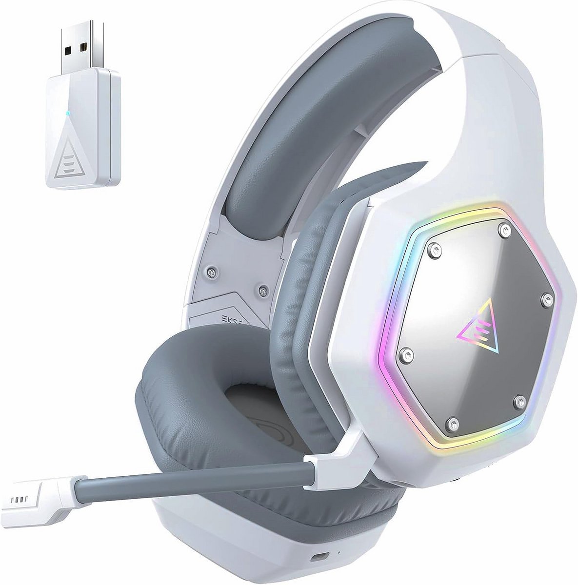 Draadloze gaming headset met microfoon - 7.1 surround sound, RGB verlichting, 36 uur batterijduur