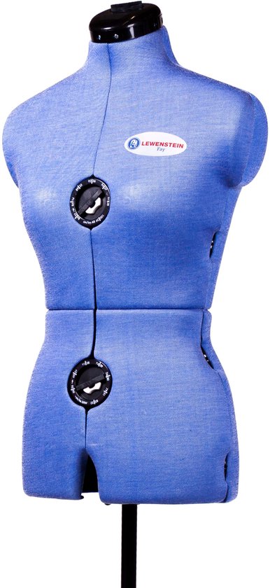 Foto: Lewenstein paspop fay a verstelbare paspop pinbaar met rokmeter traploos verstelbare rug limited edition denim line maat 36 t m 42