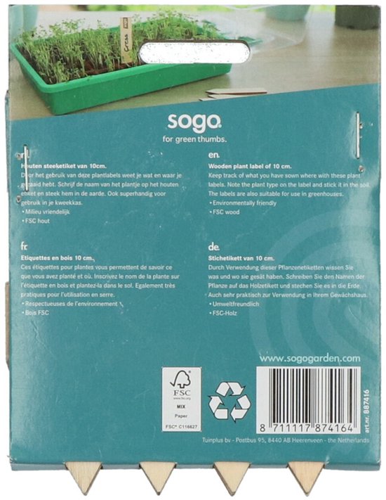 Sogo Houten Steeketiket 10cm - 24 stuks - Milieuvriendelijk FSC hout