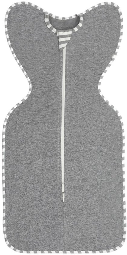 Foto: Baby inbakerslaapzak ademend katoen anti schrik slaapzak voor baby s comfortabel slapen pasgeborenen grijs l 1 stuk