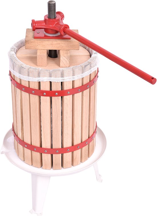 Aufun Fruitpers Van Beukenhout, Incl. Persdoek, Handmatige Wijnpers, Sappers, Maischepers, Fruitmolen (Fruitpers, 18 Liter) van aufun — afbeelding 3