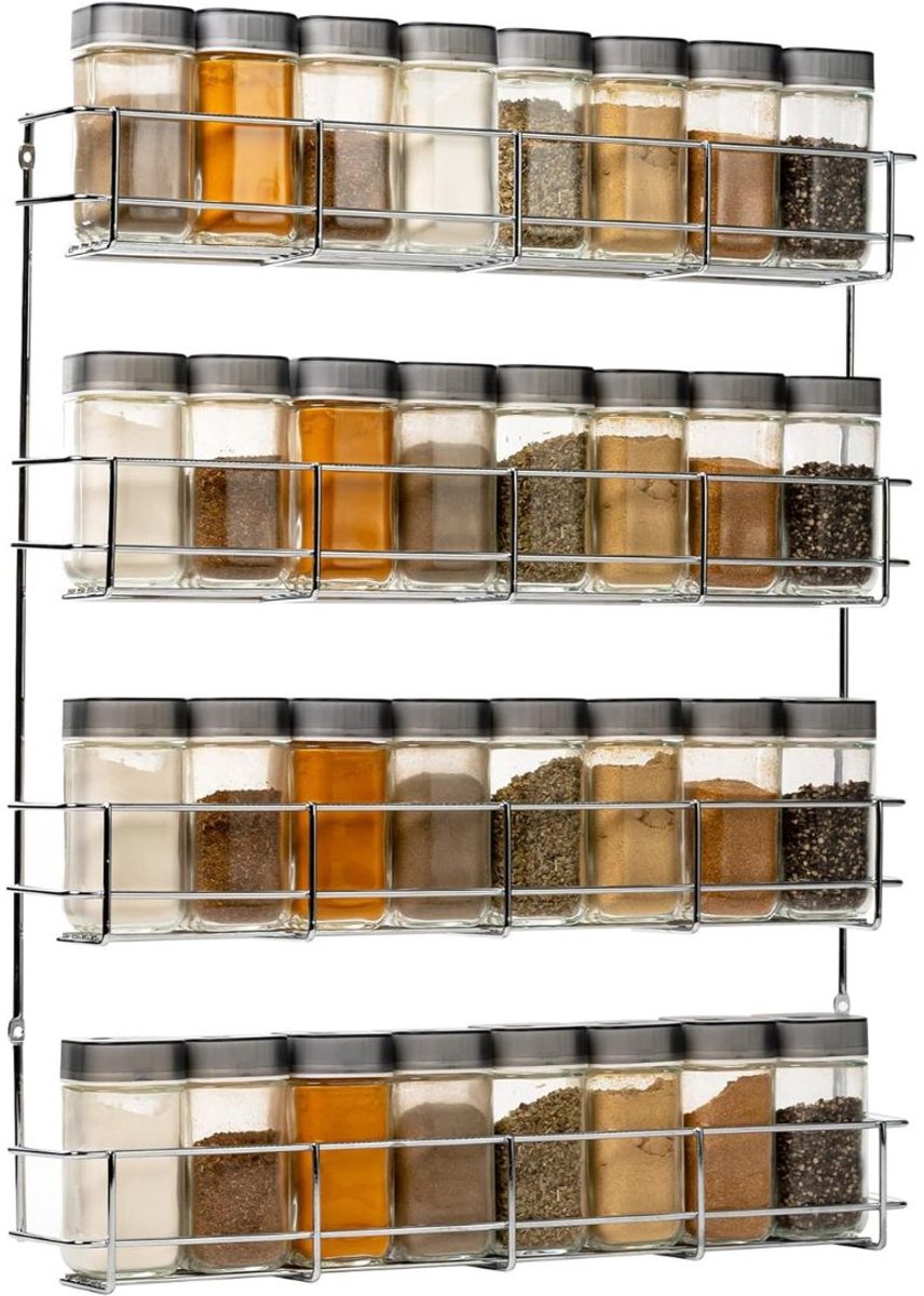CRLYN® Kruidenrek Ophangbaar - Kruidenpotjes Lade Organizer - Kruidenrekken - Zwart