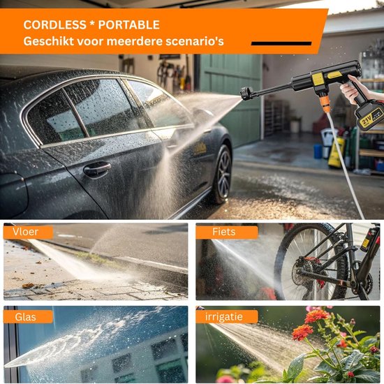 CRLYN® Hogedrukreiniger Auto - Hogedrukspuit - Terrasreiniger - Zwart van CRLYN — afbeelding 5
