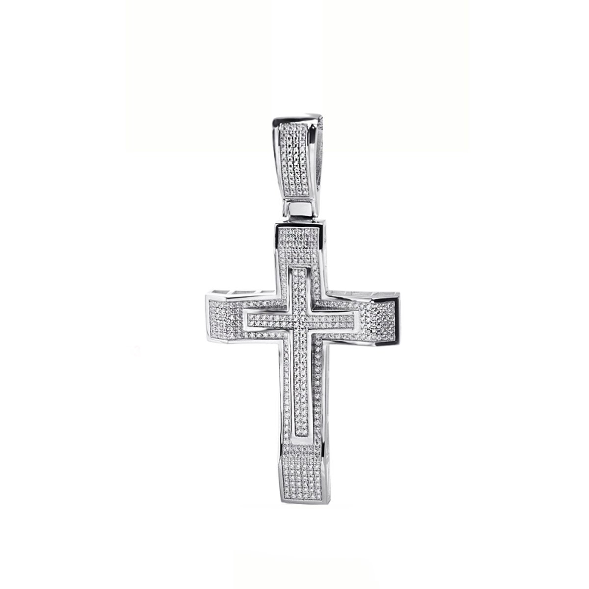 Juwelier Zwartevalk zilveren (gerhodineerd) kruis hanger - 24.078