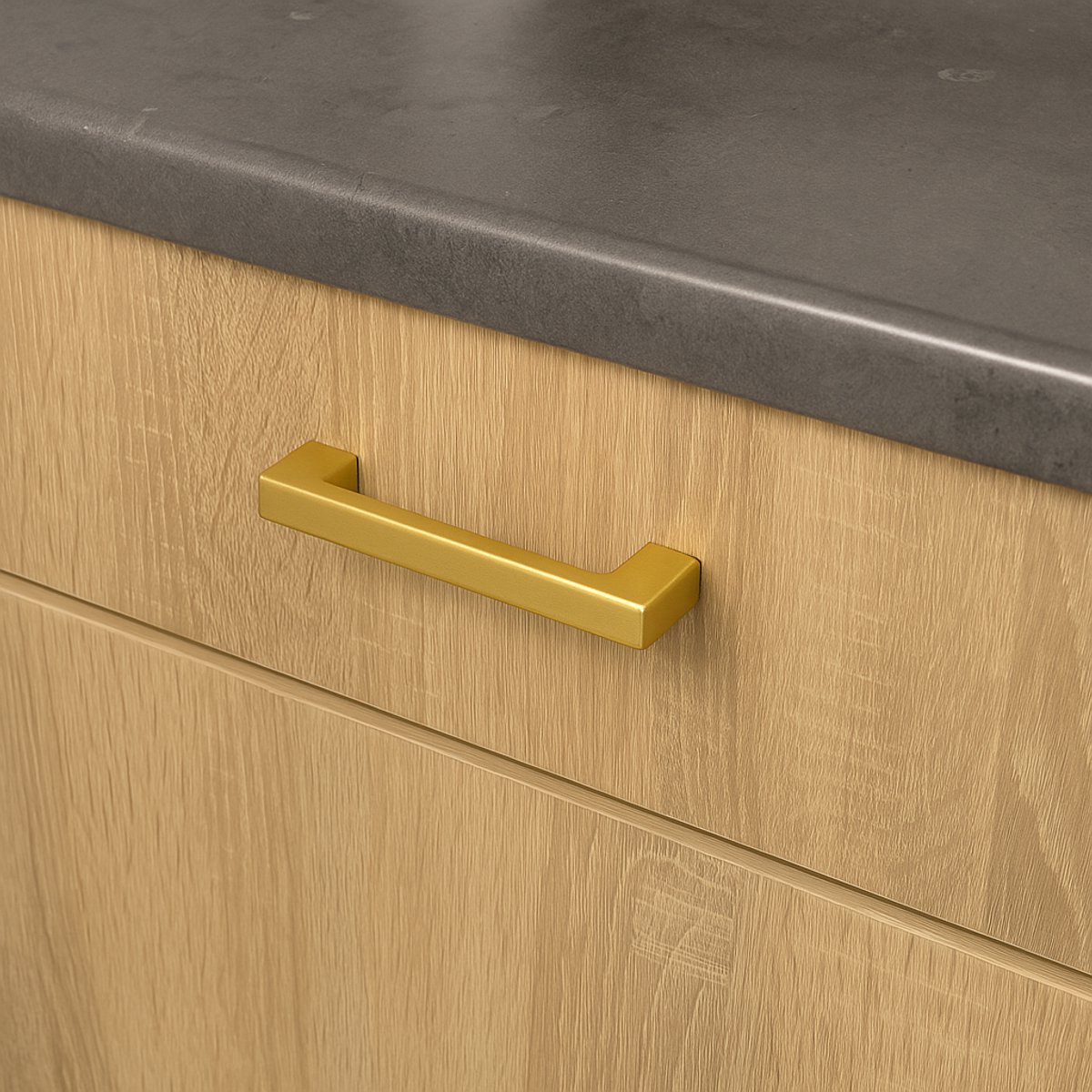 Handgreep - VNSTRA Amsterdam - Handgreep Goud - 64mm - Gouden Meubelgreep - Compact Design - Kleine Greep 64mm voor Keukens en Kasten