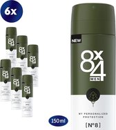 8X4 MEN N0.8 Wild Oak - Anti-Transpirant Spray 6 x 150 ml - voordeelverpakking
