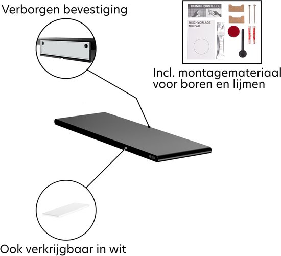 KEUCO Étagère de Douche à coller ou à percer, fabriquée en Allemagne, support de douche noir mat, 32,8 cm de large, kit de colle inclus, panier de douche, montage mural, ROSE