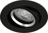 LED inbouwspot Daan -Rond Zwart -Extra Warm Wit -Dimbaar -5W -Philips LED