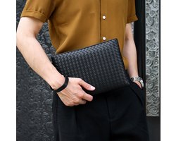 Without Lemon - Heren Casual Business Clutch - PU Leer - Classic - Compact - Werk - Reizen - Avondje Uit - 27x19x2CM - Large