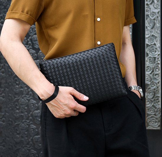 Sans citron - Pochette Business pour homme - Cuir synthétique - Classic - Compacte - Travail - Voyages - Soirée - 27 x 19 x 2 cm - Grande