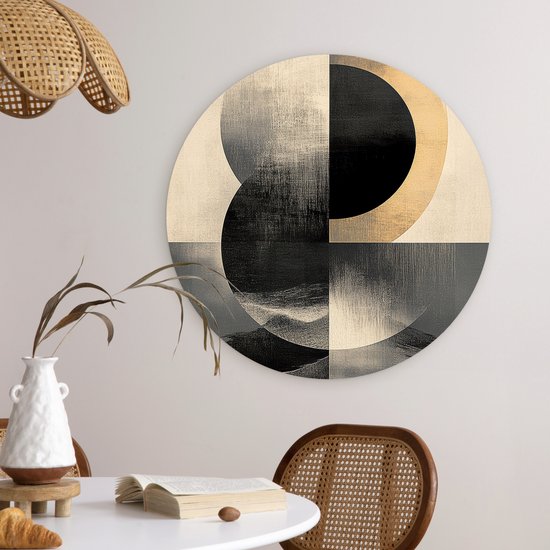 WallCircle® Wall Circle 60x60 cm - Cercles muraux - Ombre - Abstrait - Décoration murale salon - Décoration murale chambre - Accessoires de décoration de chambre - Tableaux ronds
