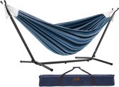 Vivere Dubbele Hangmat met Standaard - Blue Lagoon