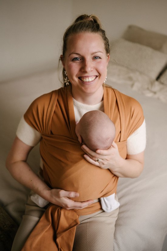 Pure Baby Love - rekbare draagdoek - hazle - hazelnootbruin - geschikt vanaf newborn van Pure Baby Love — afbeelding 2