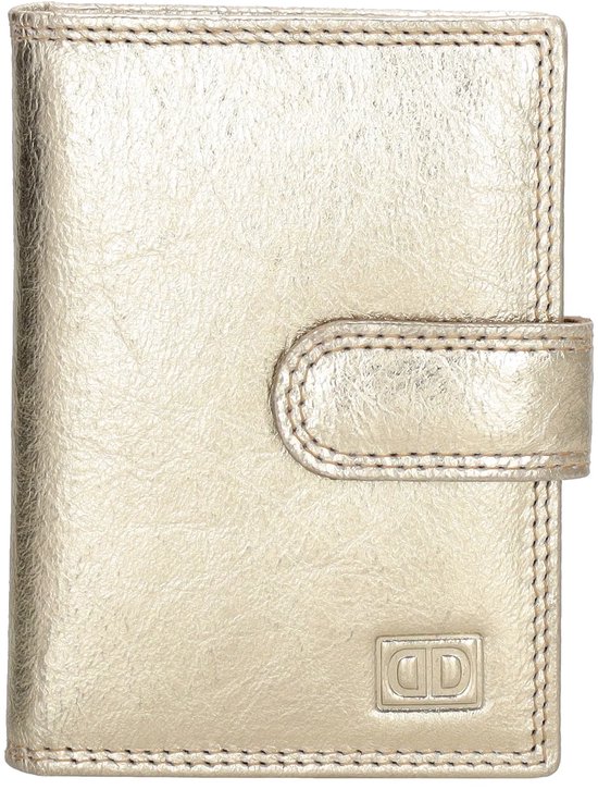 Porte-cartes de crédit en cuir double D - Porte-cartes - Classeur de rangement - Étui pour 22 cartes de visite et cartes bancaires - Goud