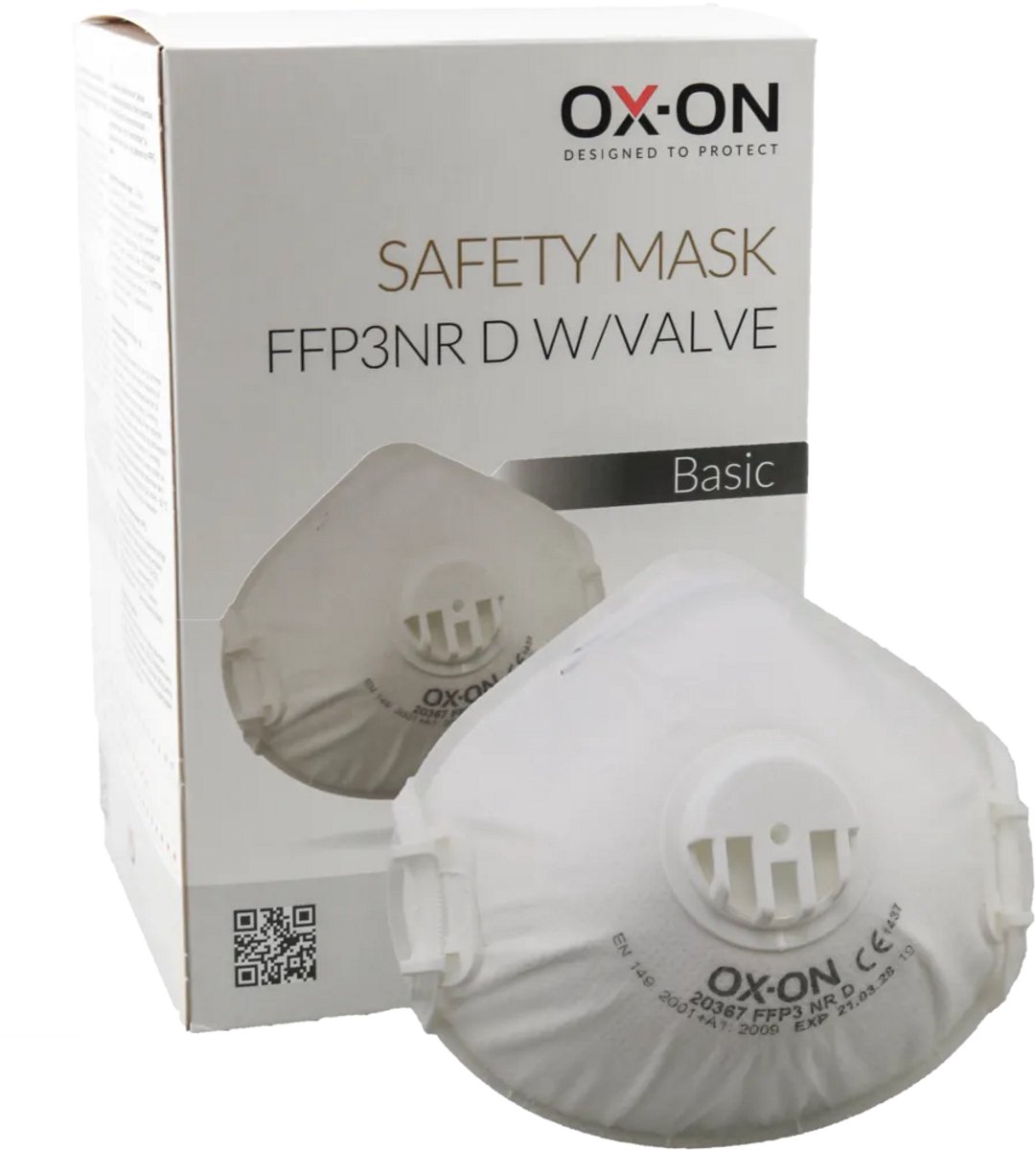 OX-ON stofmasker met uitademventiel FFP3 NR D - type basic 20367 - filtermasker - doos à 10 stuks