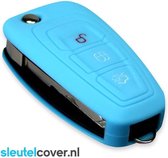 Autosleutel Hoesje geschikt voor Ford - SleutelCover - Silicone Autosleutel Cover - Sleutelhoesje Lichtblauw