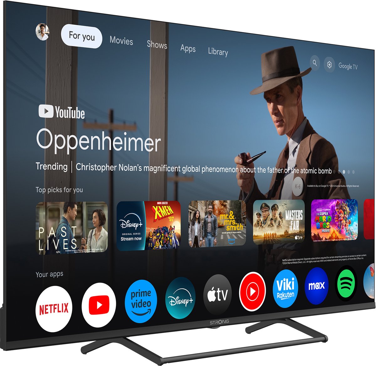 STRONG - TV 55" (139 cm) SRT55UG7773C - Smart Google TV 4K UHD - Chromecast - Google Assistant - Dolby ATMOS - Doly Vision - Drievoudige tuners - Wifi - Bluetooth - Port Ethernet - 3xHDMI + 2xUSB - NETFLIX