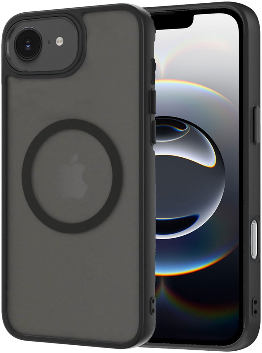 Hoesje geschikt voor iphone 16e Magsafe - Shock Proof Case – Mat Zwart
