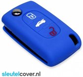 Peugeot SleutelCover - Blauw / Silicone sleutelhoesje / beschermhoesje autosleutel